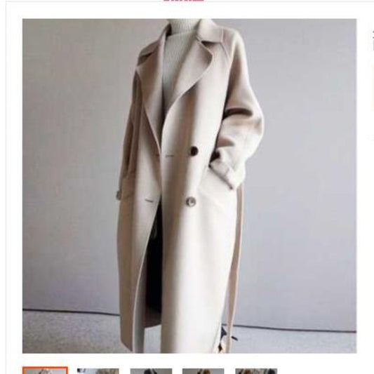 Beige Woollen Tweed Coat