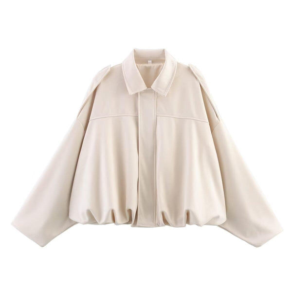 Spring pilot jacket with loose top effect, style jacket and deerskin fleece