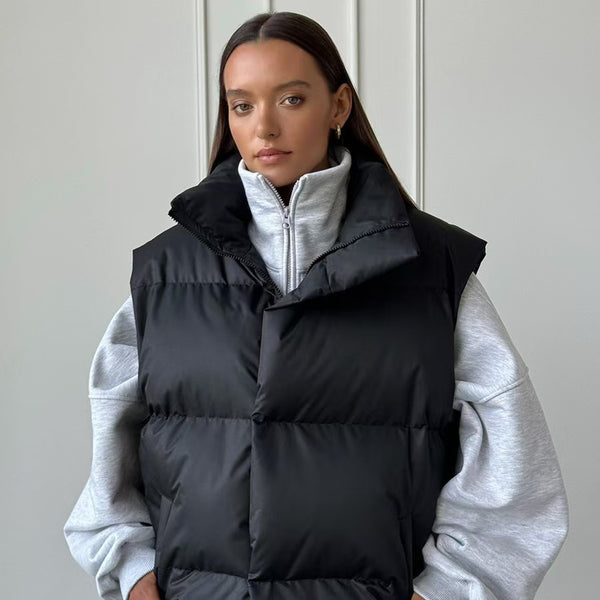 Cotton-padded Women's Stand-up Collar Coat