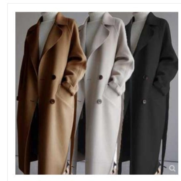 Beige Woollen Tweed Coat