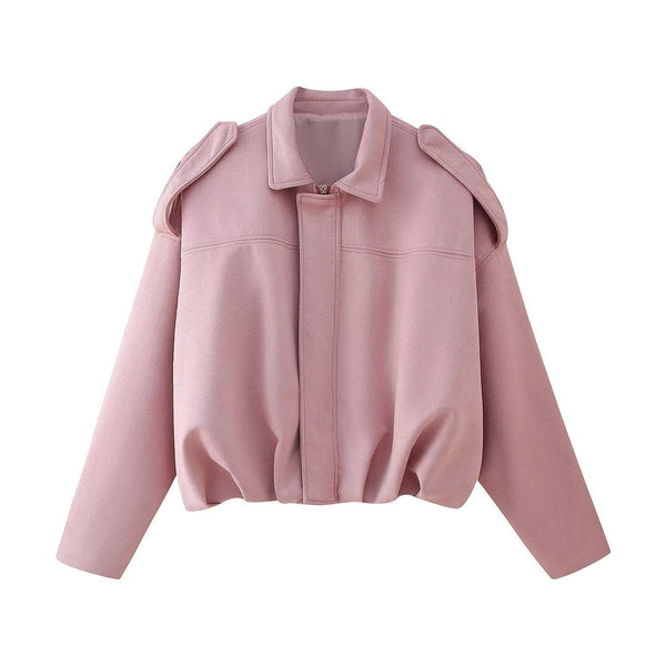 Spring pilot jacket with loose top effect, style jacket and deerskin fleece