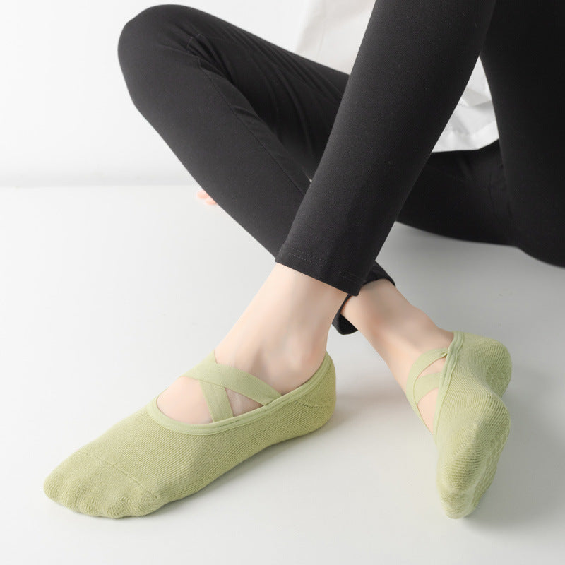 Cross Strap Non-Slip Yoga Socks for Dance & Pilates