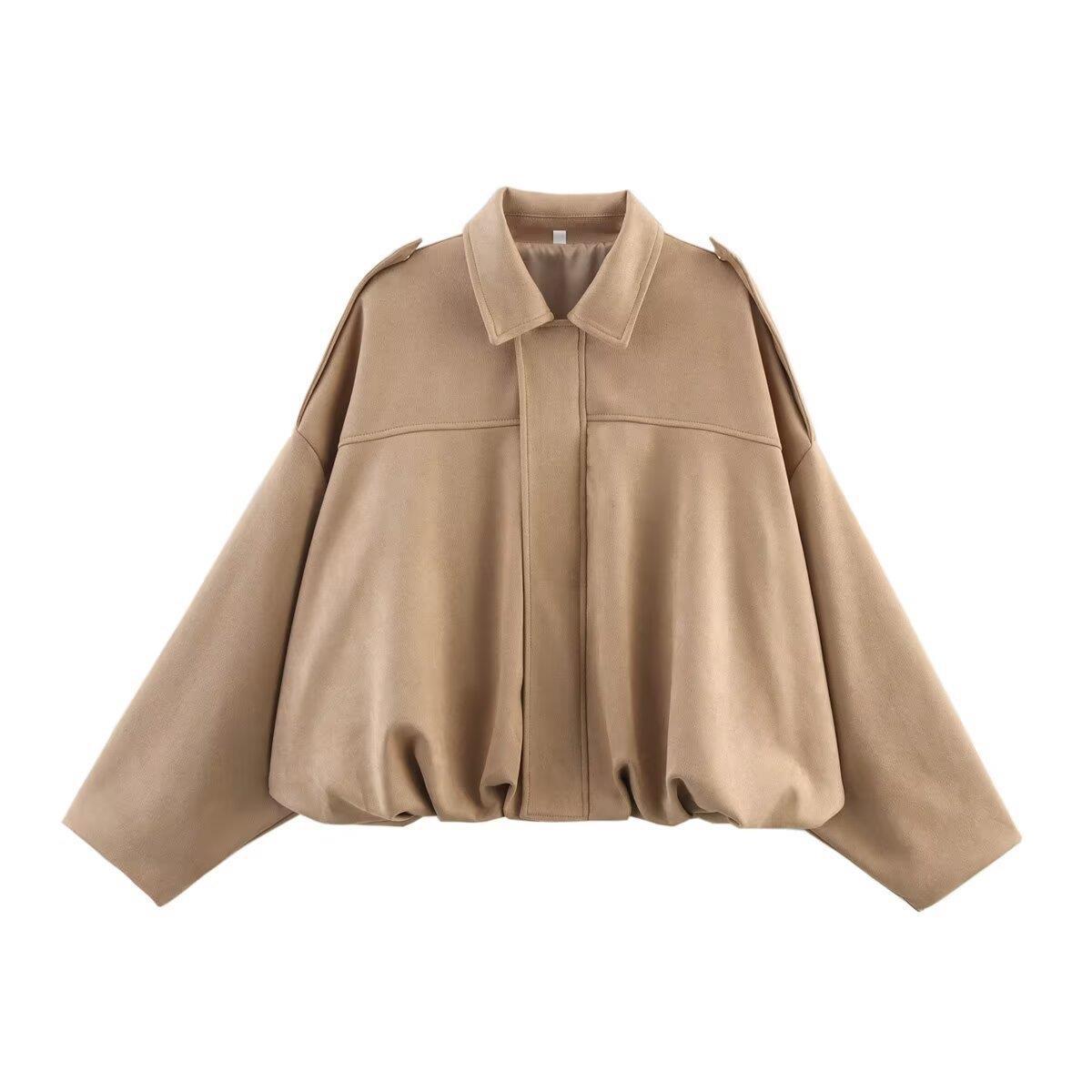 Spring pilot jacket with loose top effect, style jacket and deerskin fleece