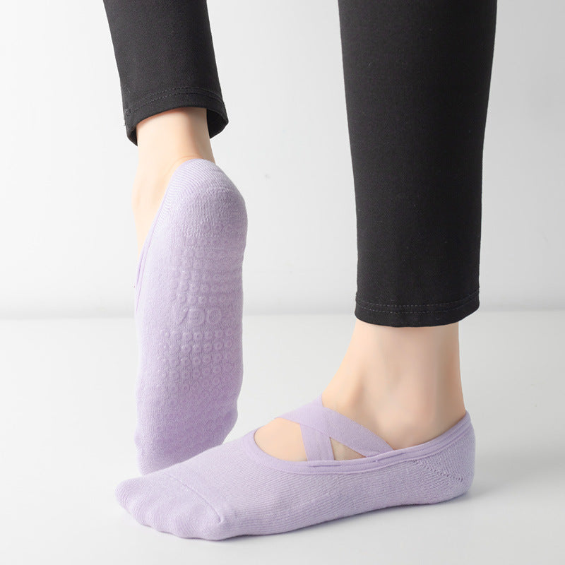 Cross Strap Non-Slip Yoga Socks for Dance & Pilates