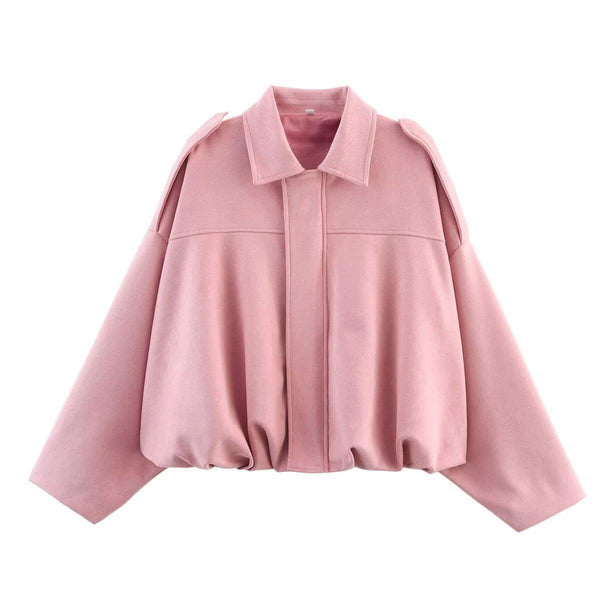 Spring pilot jacket with loose top effect, style jacket and deerskin fleece