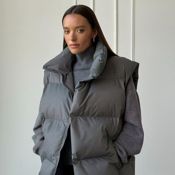Cotton-padded Women's Stand-up Collar Coat