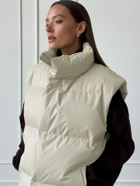 Cotton-padded Women's Stand-up Collar Coat