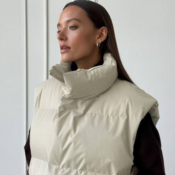 Cotton-padded Women's Stand-up Collar Coat