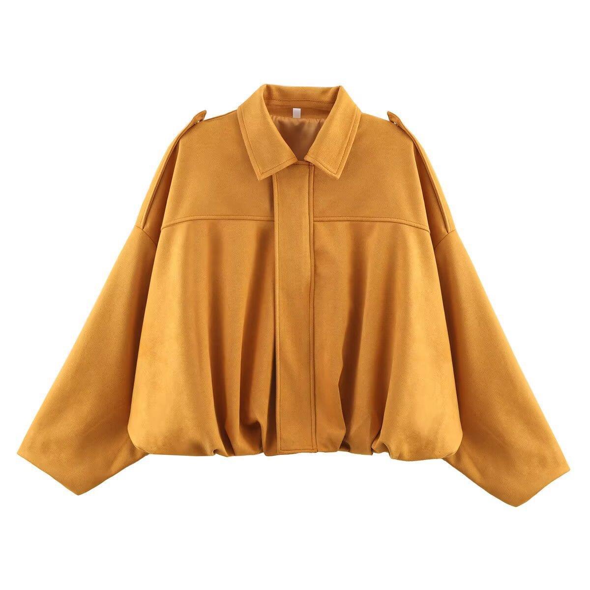 Spring pilot jacket with loose top effect, style jacket and deerskin fleece