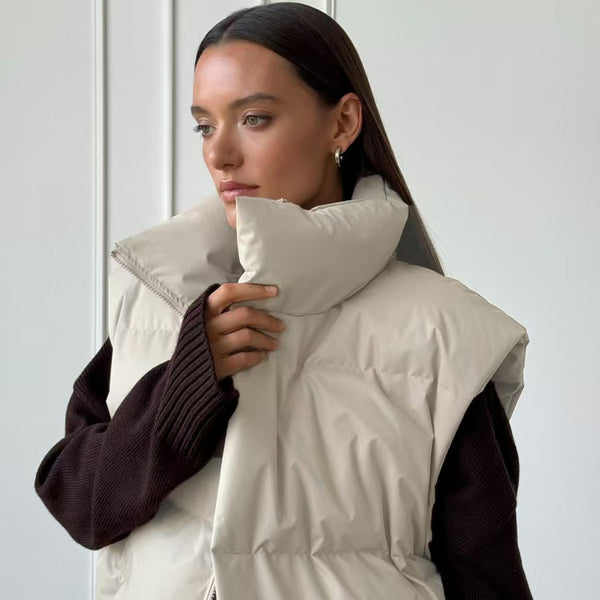 Cotton-padded Women's Stand-up Collar Coat