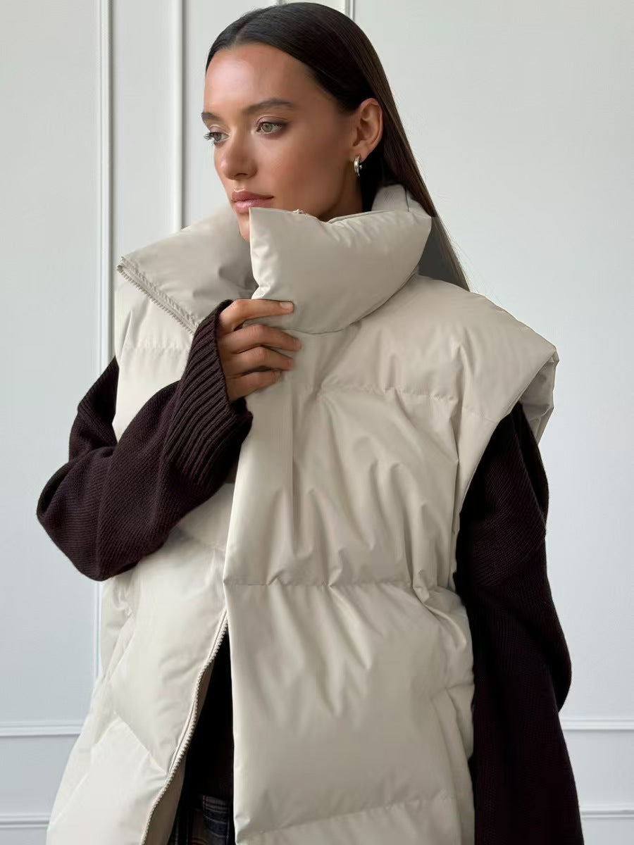 Cotton-padded Women's Stand-up Collar Coat