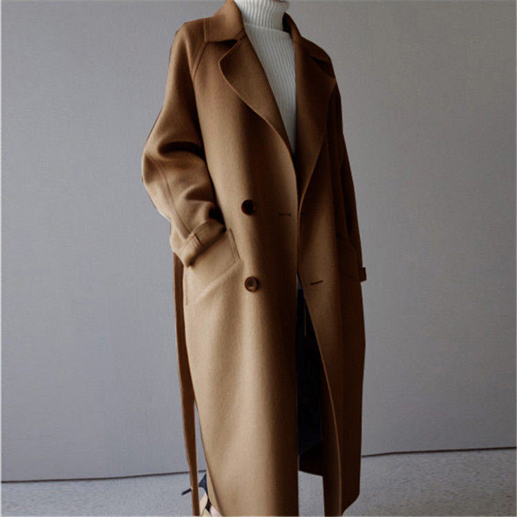 Beige Woollen Tweed Coat